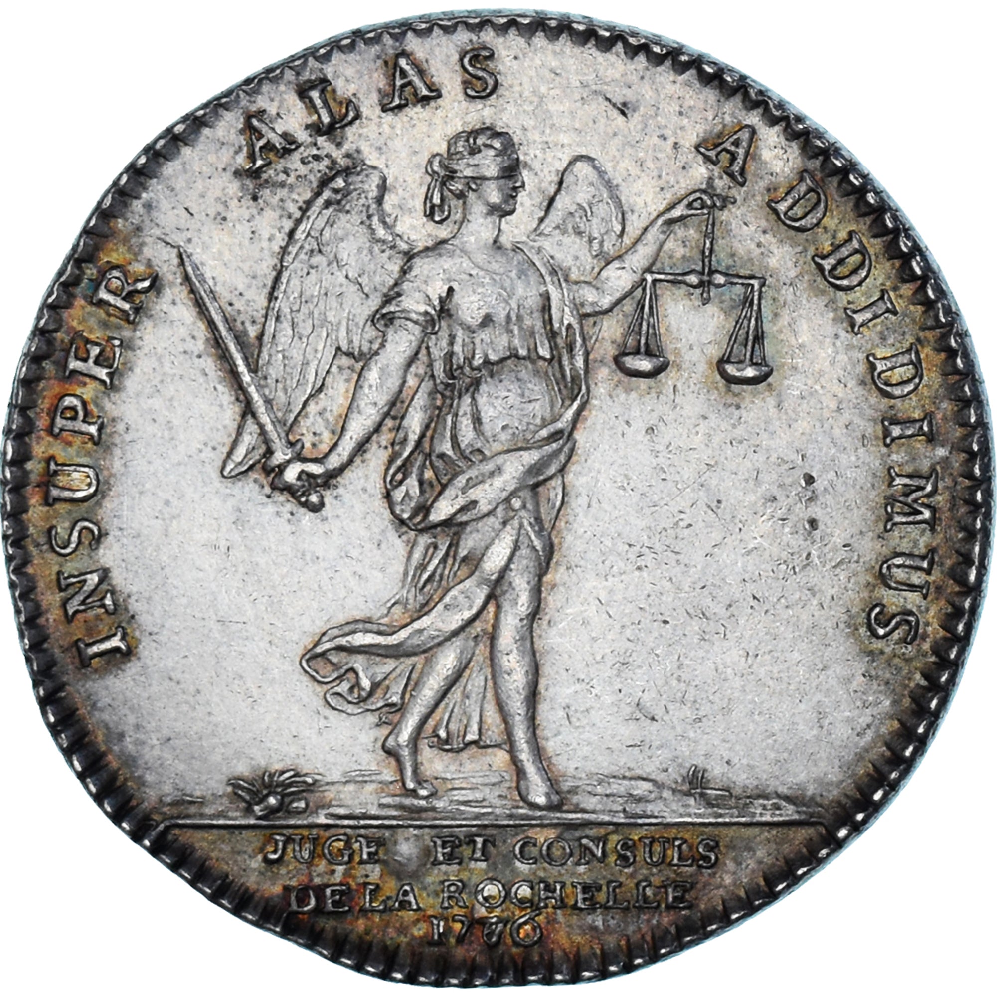 France, Jeton, Louis XVI, Juges et consuls de La Rochelle, 1776, TTB+, Argent