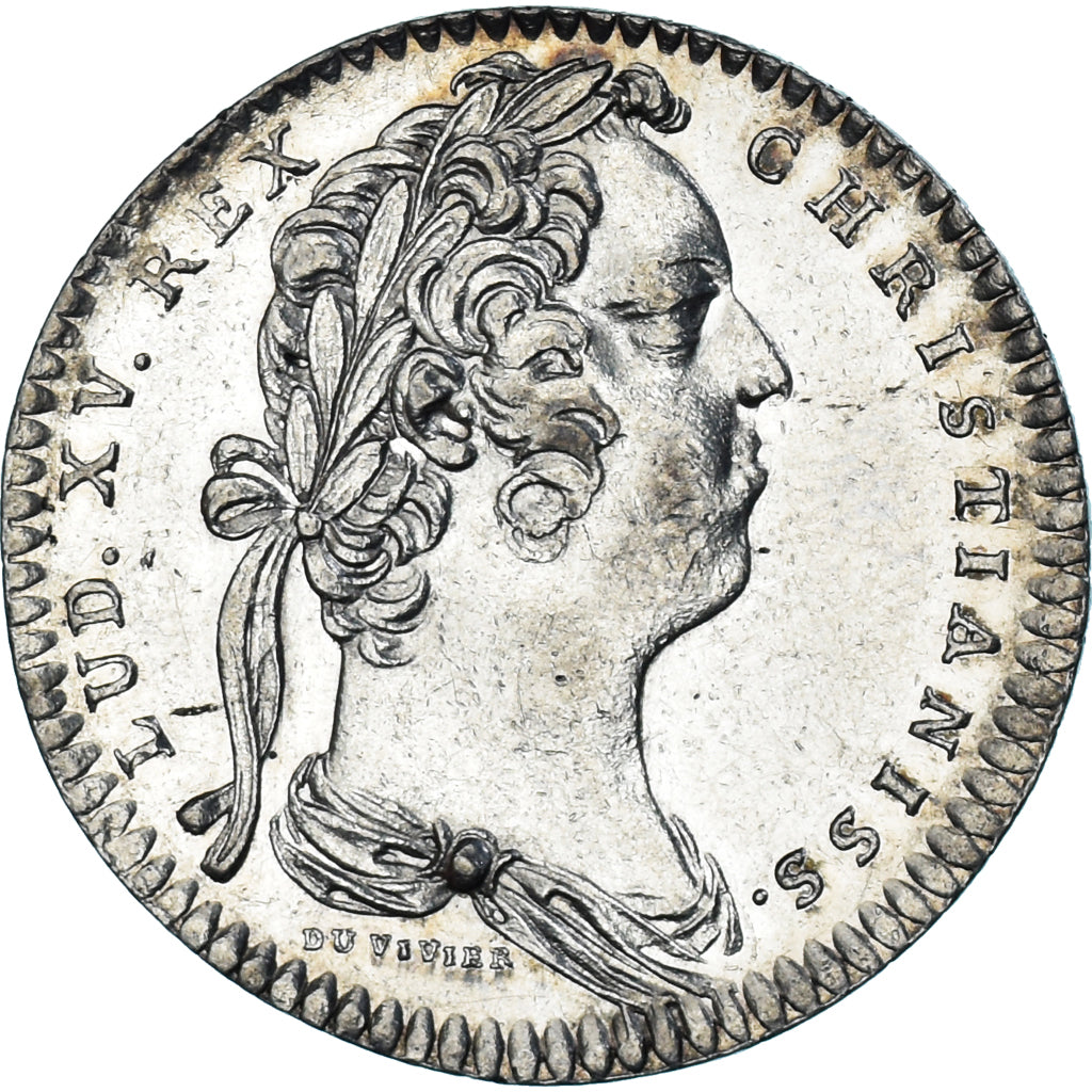 Francia, ficha, Louis XV, Chambre de Commerce de La Rochelle, SPL, Argento