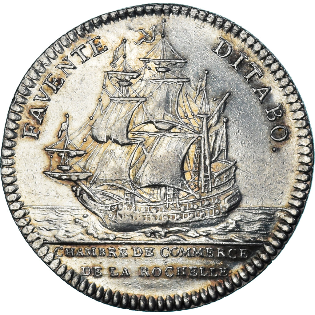 Francia, ficha, Louis XV, Chambre de Commerce de La Rochelle, SPL, Argento