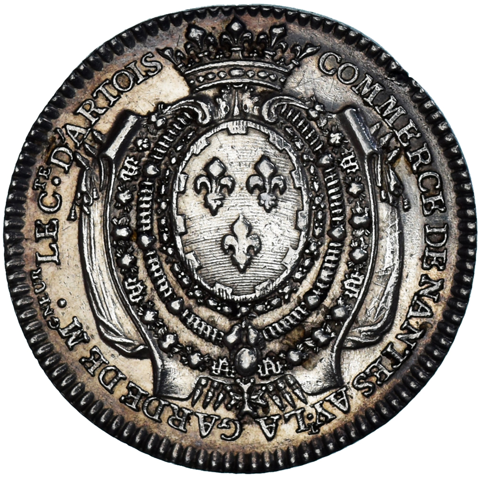 Francia, zeton, Chambre de commerce de Nantes, pour le comte d’Artois et Louis