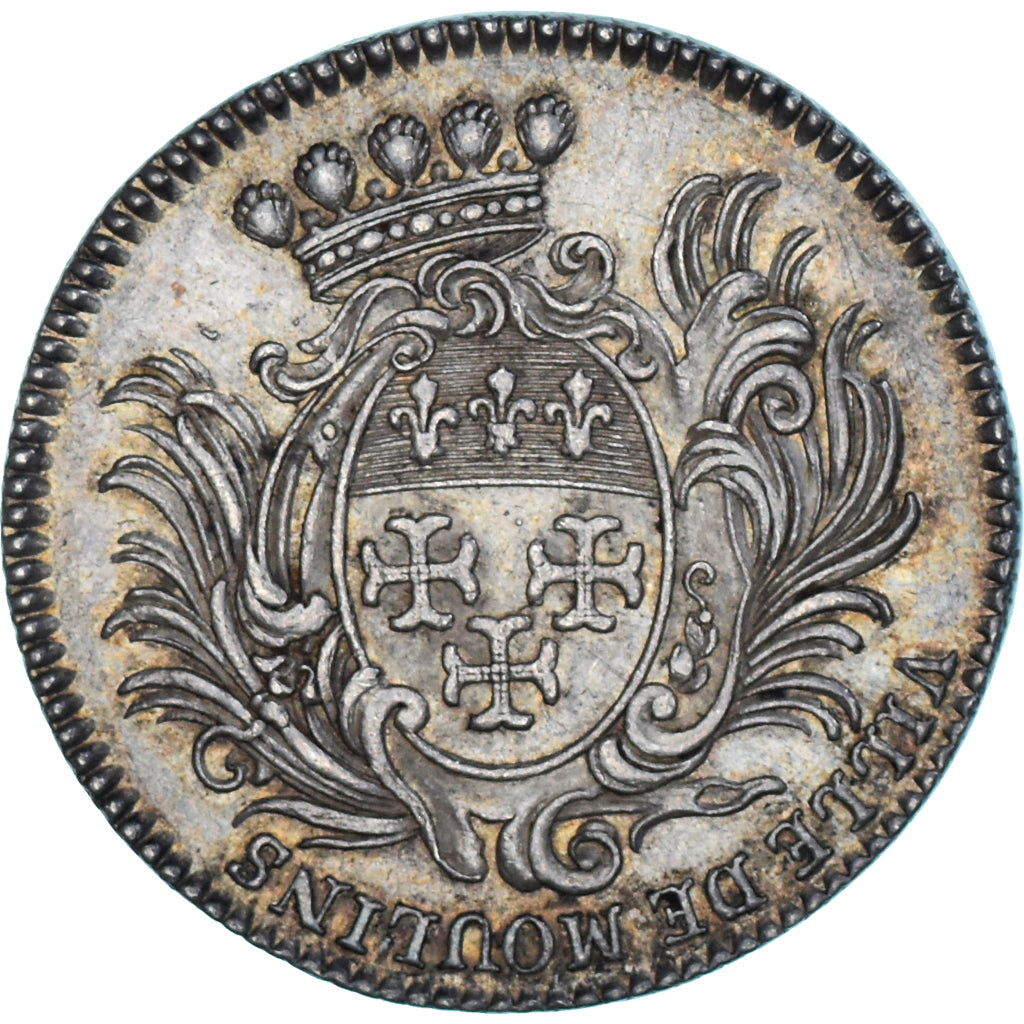 Francia, zeton, Louis XV, Ville de Moulins, MBC+, Plata, Feuardent:9555