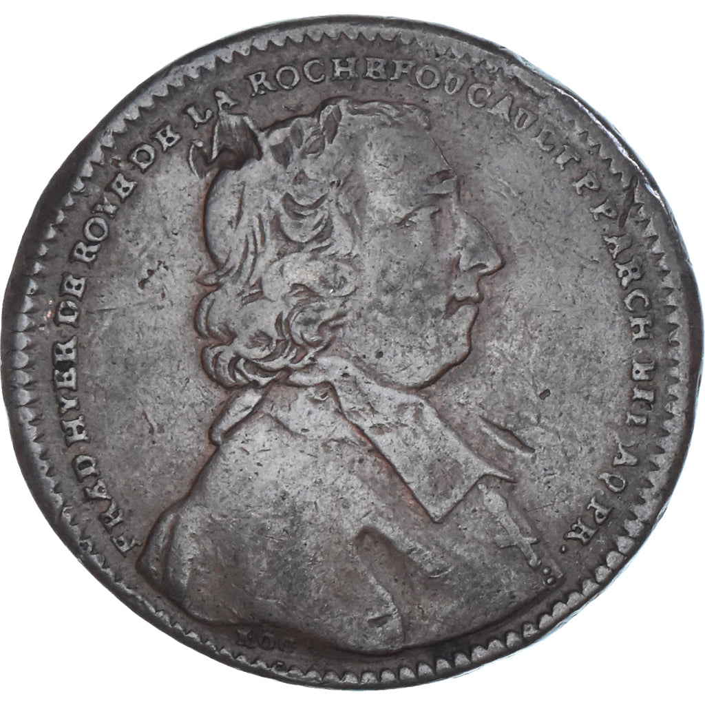 France, Token, Berry, Frédéric-Jérome de Roye de la Rochefoucault, 1729