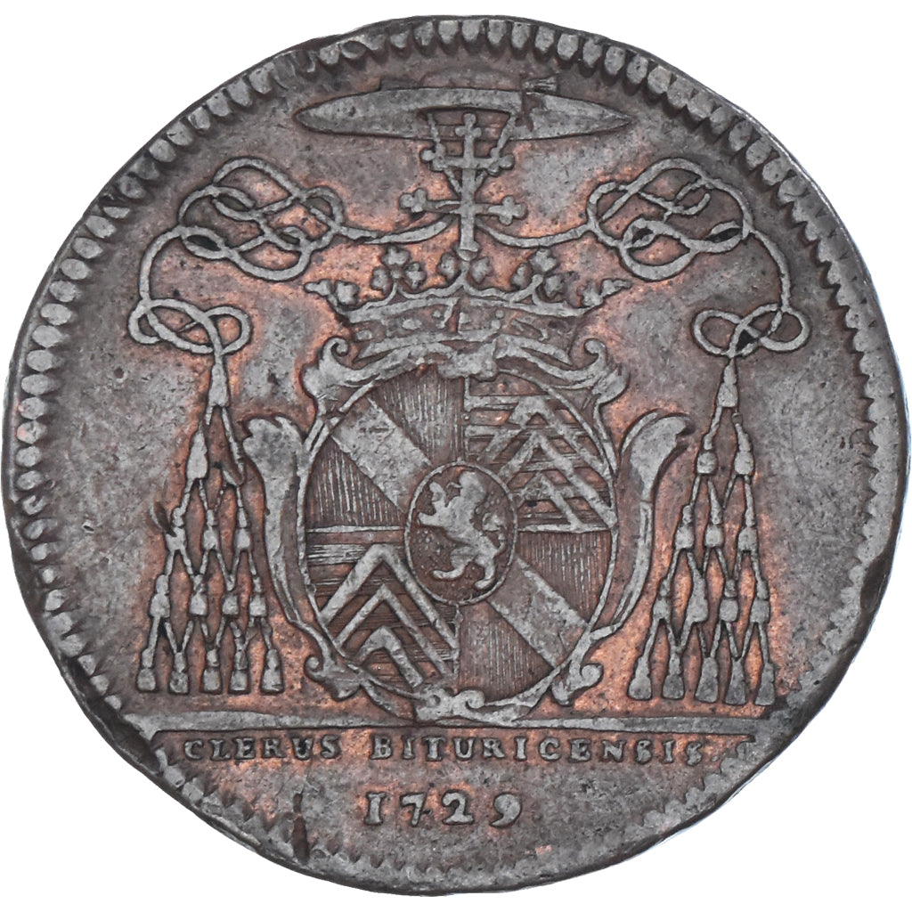 France, Token, Berry, Frédéric-Jérome de Roye de la Rochefoucault, 1729