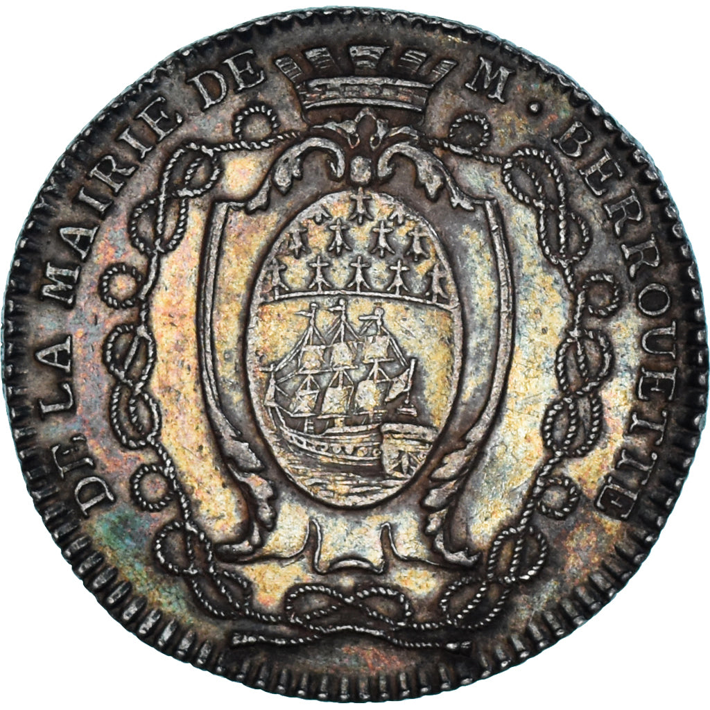 France, Jeton, Maire de Nantes, Jean-Jacques Berrouette, 1783, TTB+, Argent