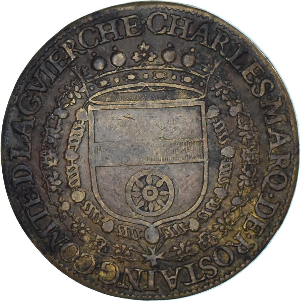 France, Token, Perche, Charles de Rostaing et Anne Hurault, 1641, AU(50-53)