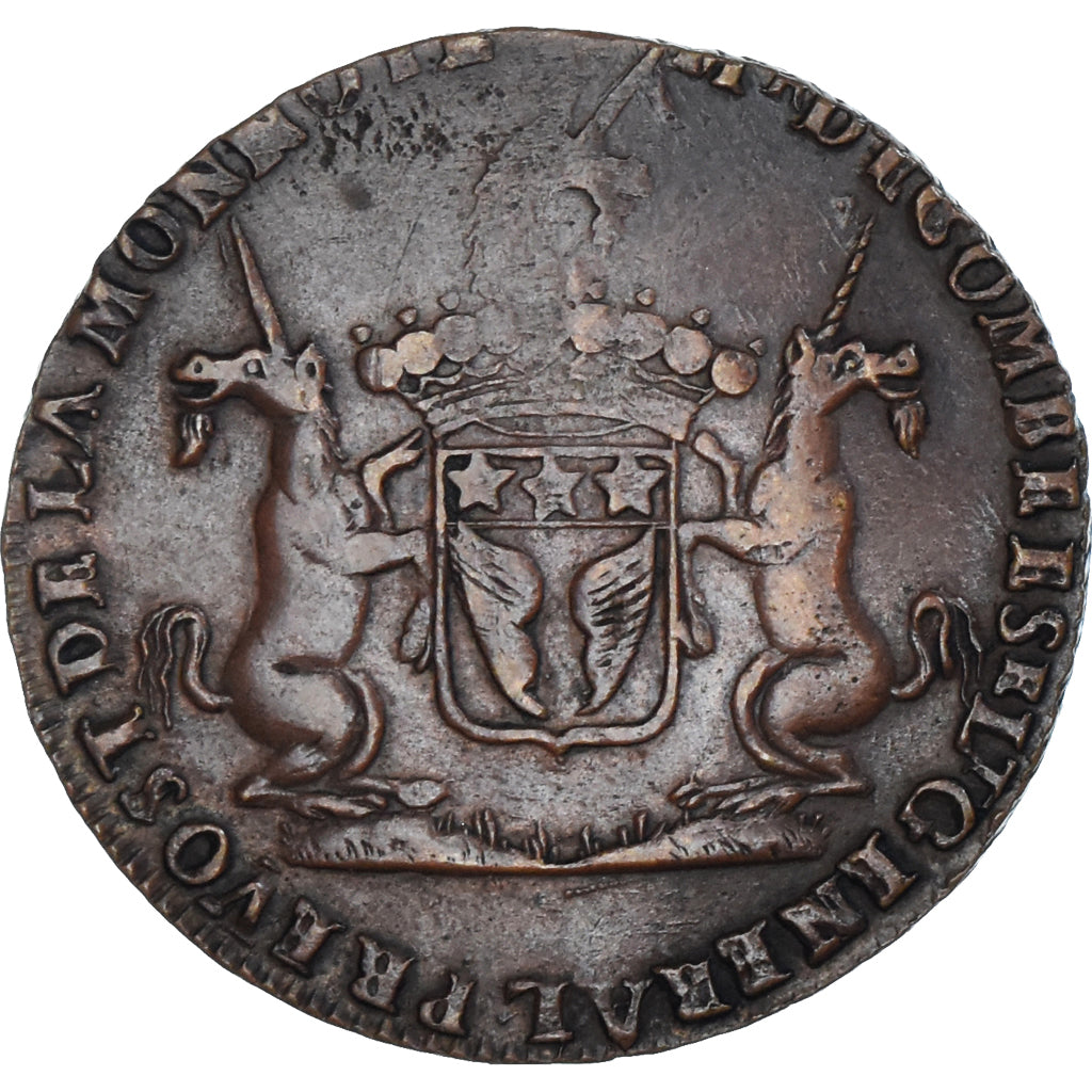France, Jeton, Auvergne, De Combe, prévôt de la Monnaie de Riom, 1693, TB+