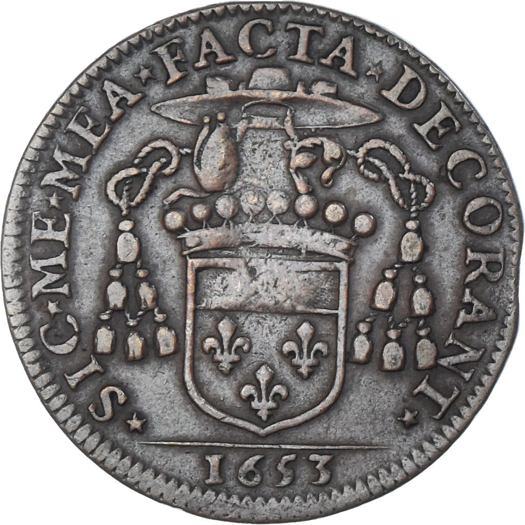 Francia, zeton, Auvergne, Louis d’Estaing, évêque de Rodez, 1653, BC+
