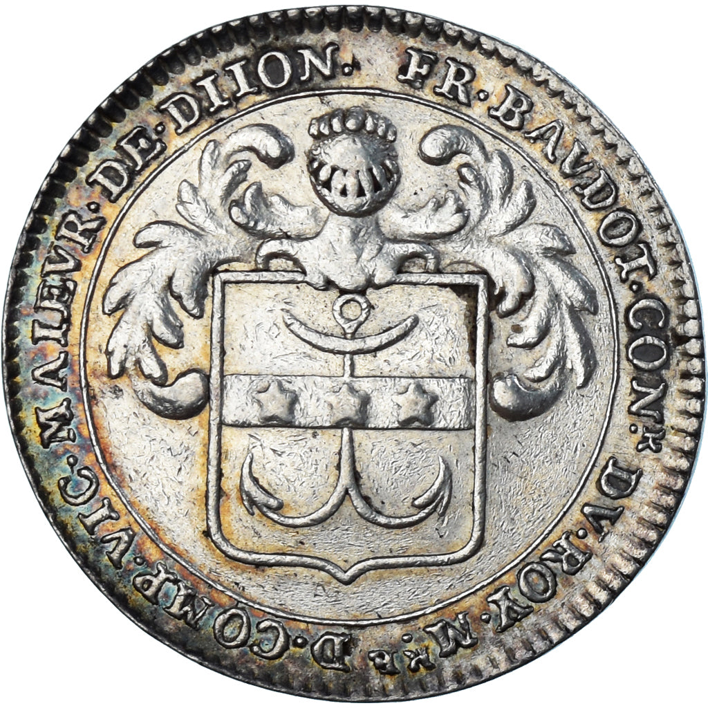 Francja, Token, Maires de Dijon, François Baudot, 1691, AU(50-53), Srebro