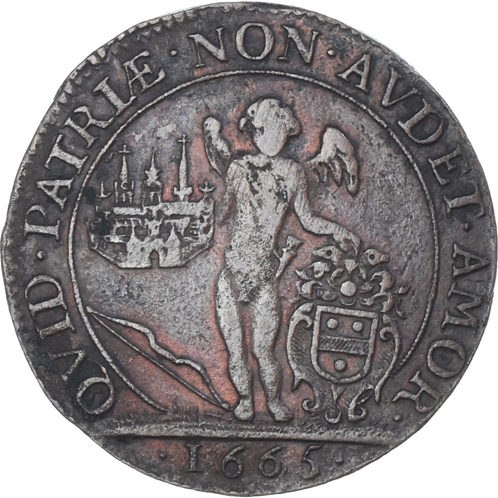 France, Jeton, Maires de Dijon, Bénigne Boulier, 1665, TB+, Cuivre