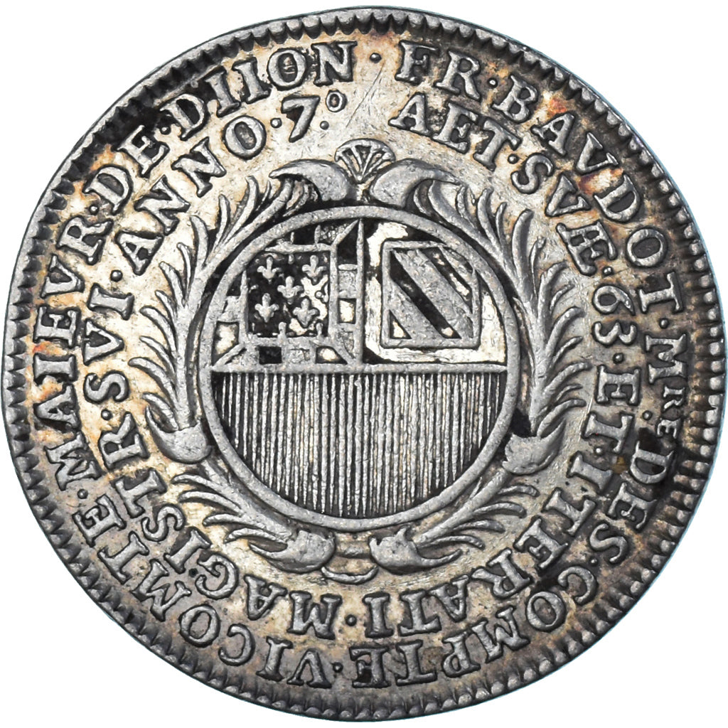 France, Jeton, Maires de Dijon, François Baudot, 1701, TTB+, Argent