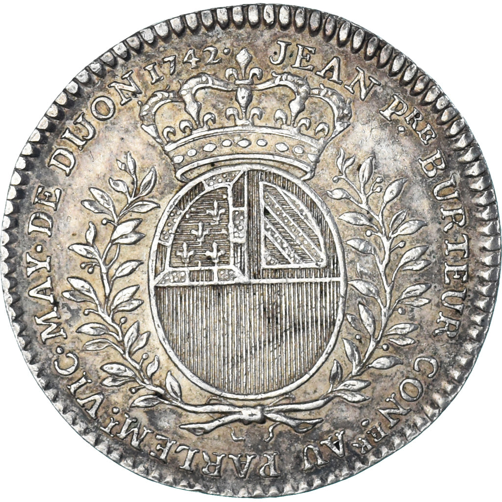 France, Jeton, Maires de Dijon, Jean-Pierre Burteur, 1742, SUP, Argent