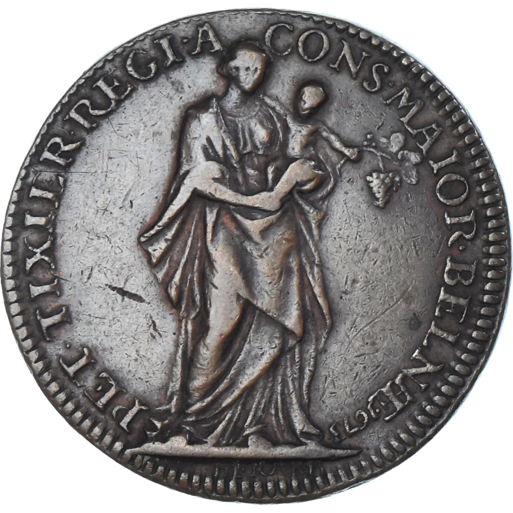 Frankreich, betaalpenning, Bourgogne, Tixier, maire de Beaune, 1675, S+, Kupfer