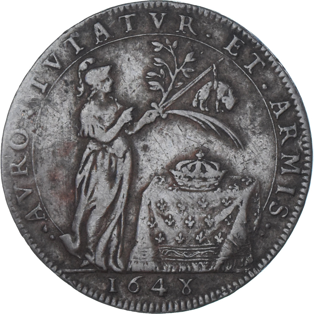 France, Token, Louis XIV, Chambre des Comptes de Dijon, 1648, EF(40-45), Copper