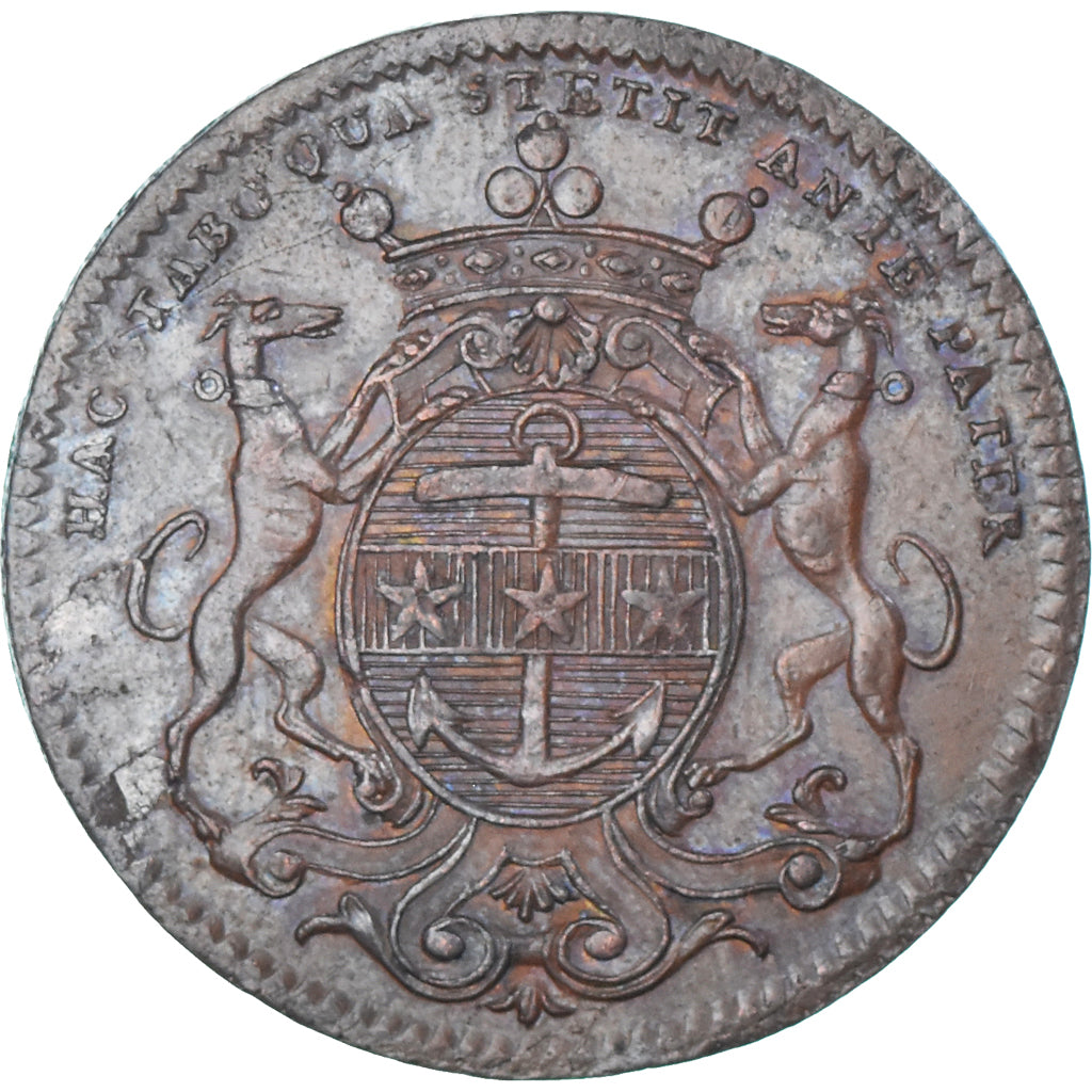 Francja, Token, Maires de Dijon, Philibert Baudot, 1730, AU(55-58), Miedź