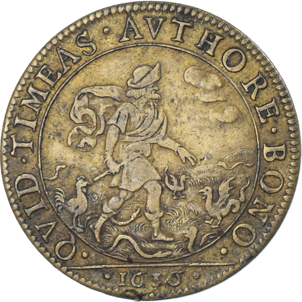 France, Jeton, Maires de Dijon, François Moreau, 1636, TTB, Laiton