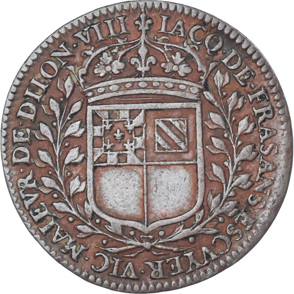 França, Token, Maire de Dijon, Jacques de Frasans, 1662, AU(50-53), Cobre