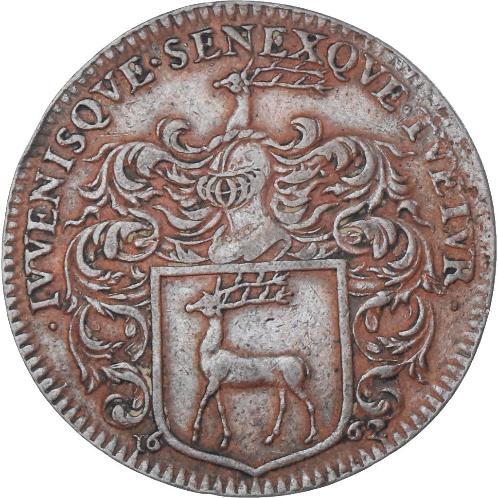 França, Token, Maire de Dijon, Jacques de Frasans, 1662, AU(50-53), Cobre