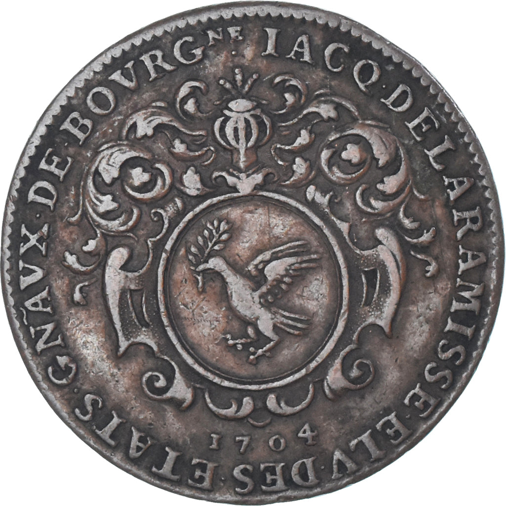 Francia, zeton, Bourgogne, Jacques de la Ramisse, Elu du Tiers-Etat, 1704, MBC+