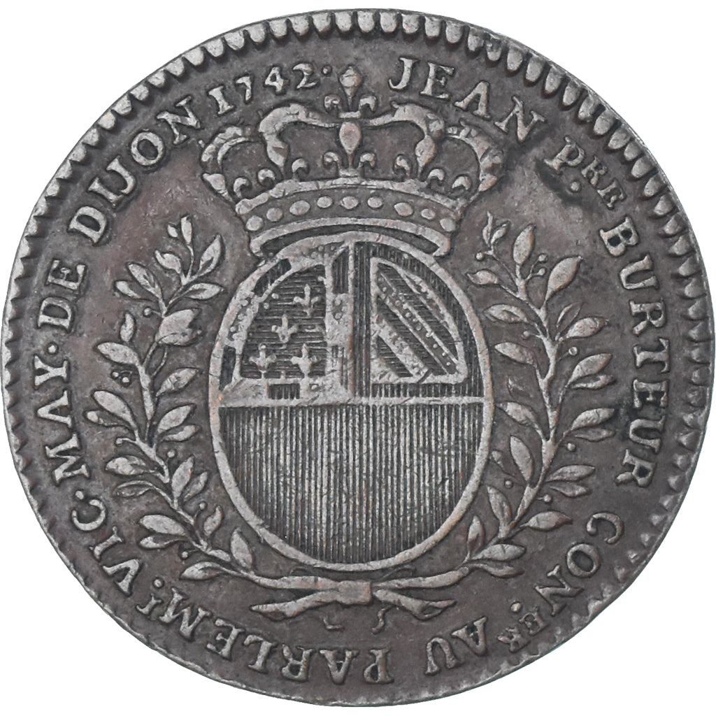 Francia, ficha, Maires de Dijon, Jean-Pierre Burteur, 1742, BB+, Bronzo
