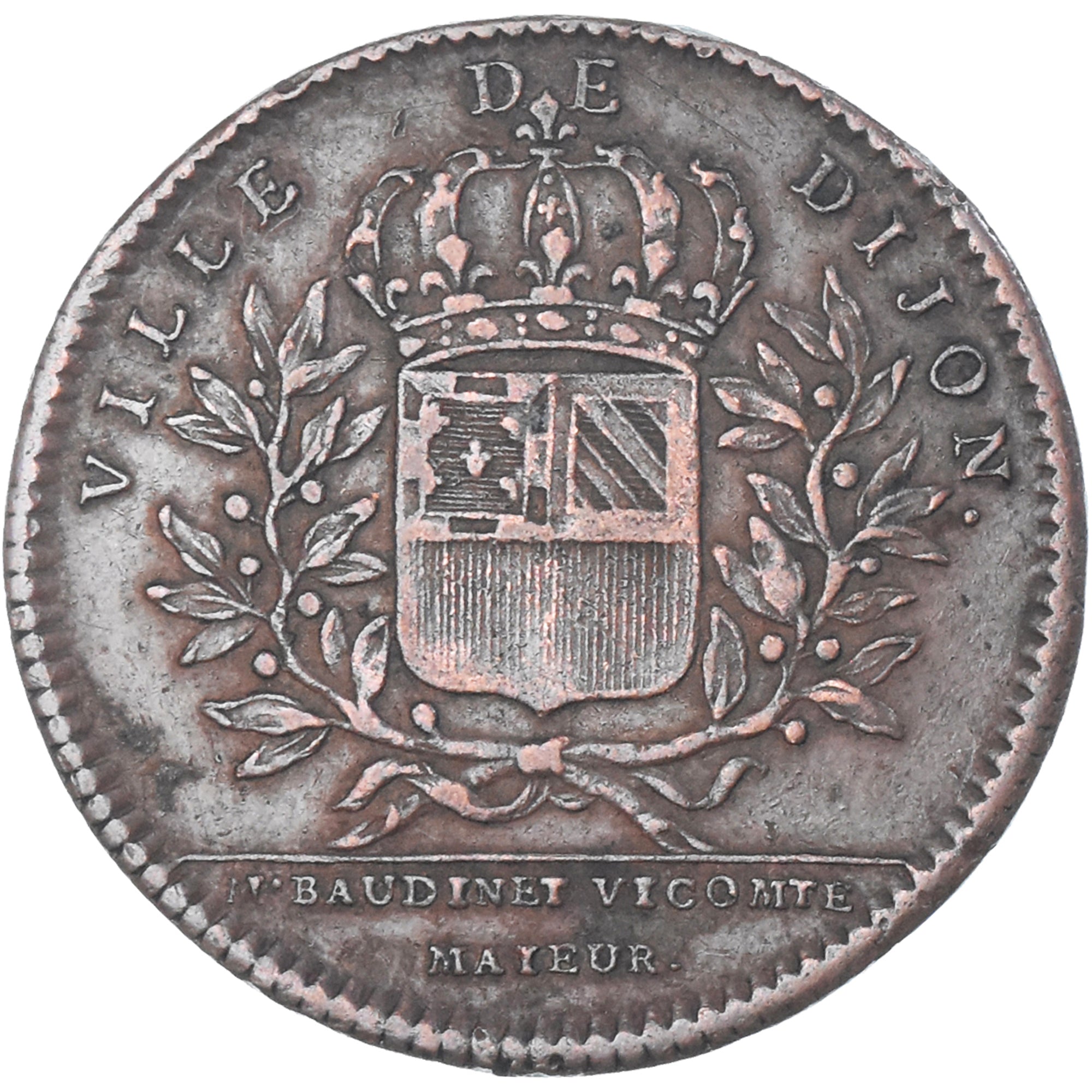 France, Jeton, Maires de Dijon, Etienne Baudinet, 1725, TTB, Cuivre