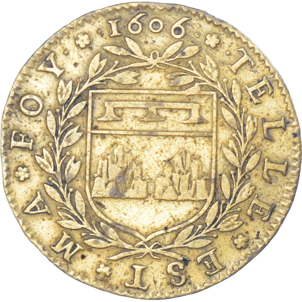 Frankreich, betaalpenning, Maires de Dijon, Jean Perrot, 1606, SS, Messing