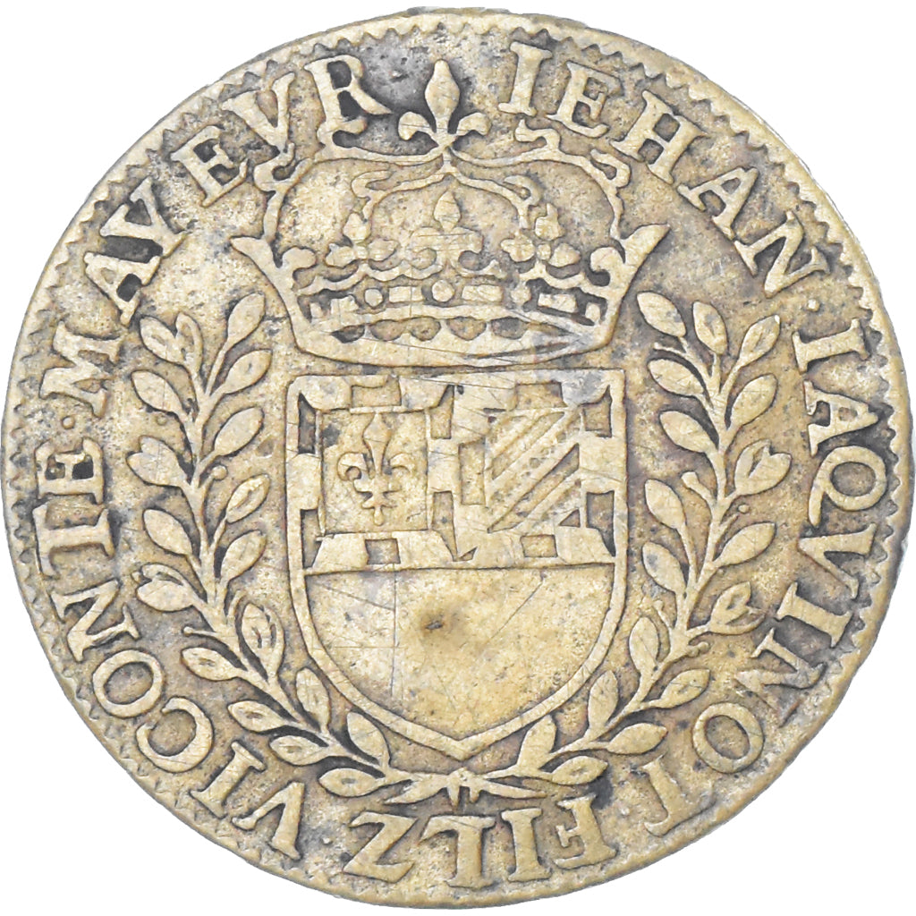 France, Token, Maires de Dijon, Jean Jacquinot fils, 1600, EF(40-45), Brass