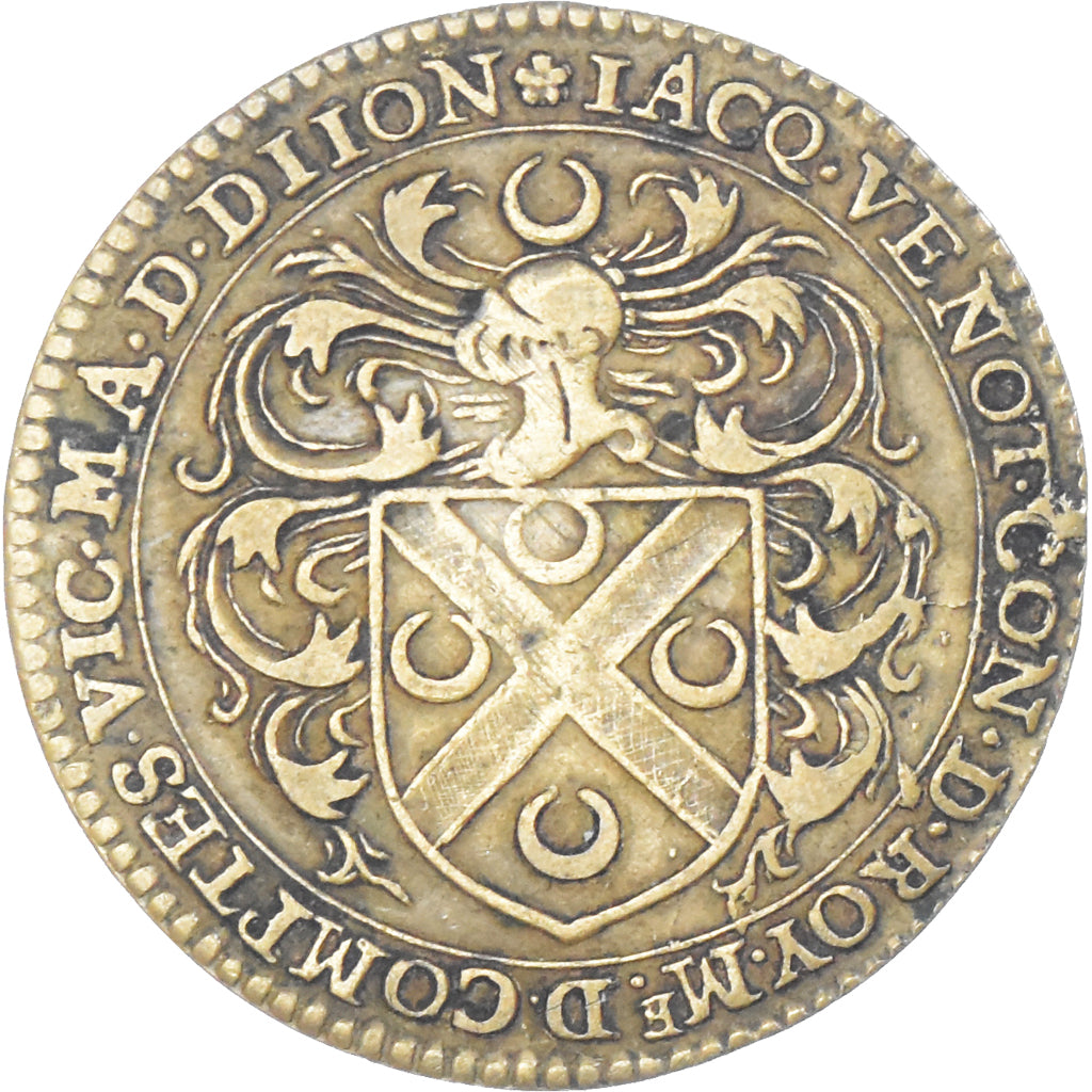 France, Token, Maire de Dijon, Jacques Venot, 1620, EF(40-45), Brass