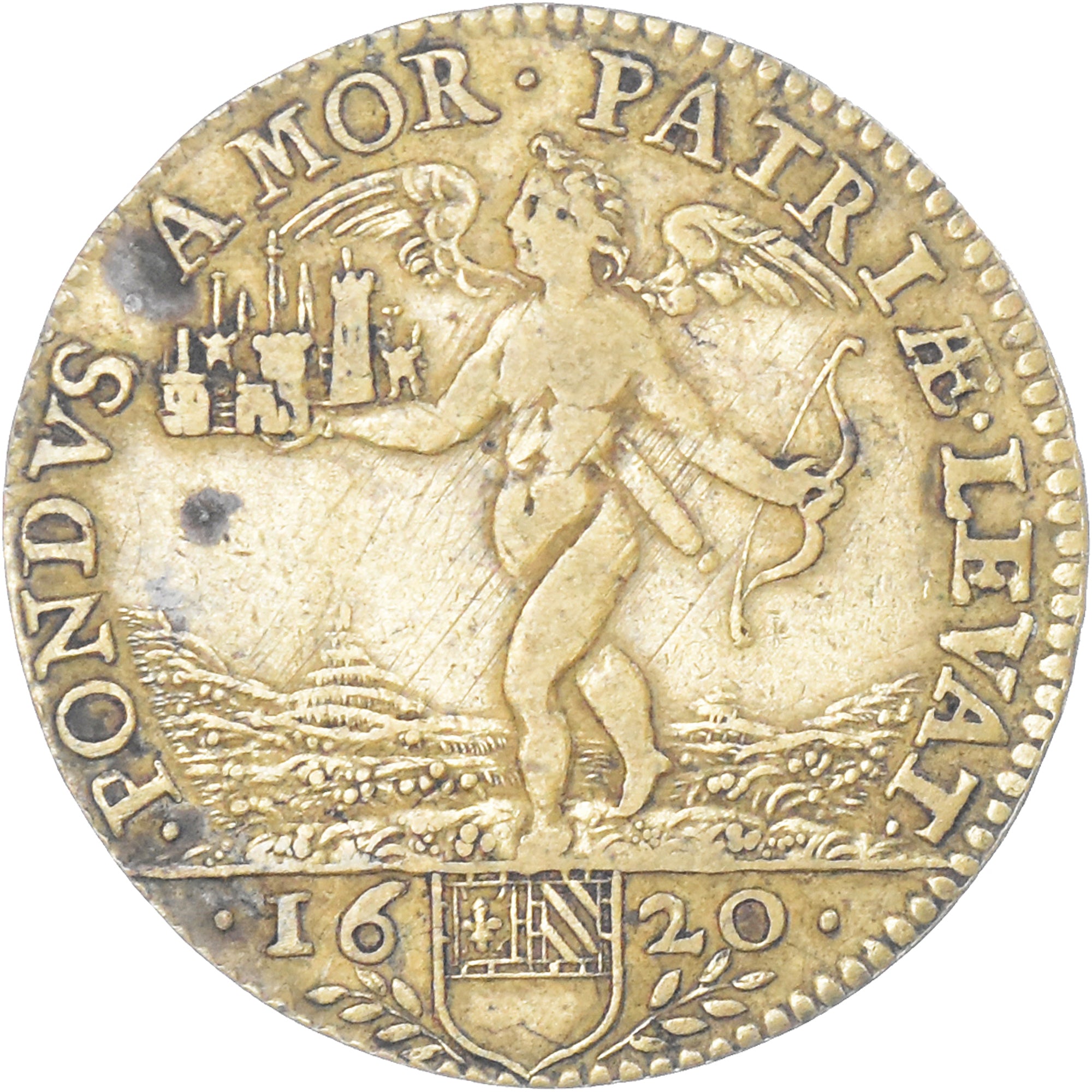 France, Token, Maire de Dijon, Jacques Venot, 1620, EF(40-45), Brass