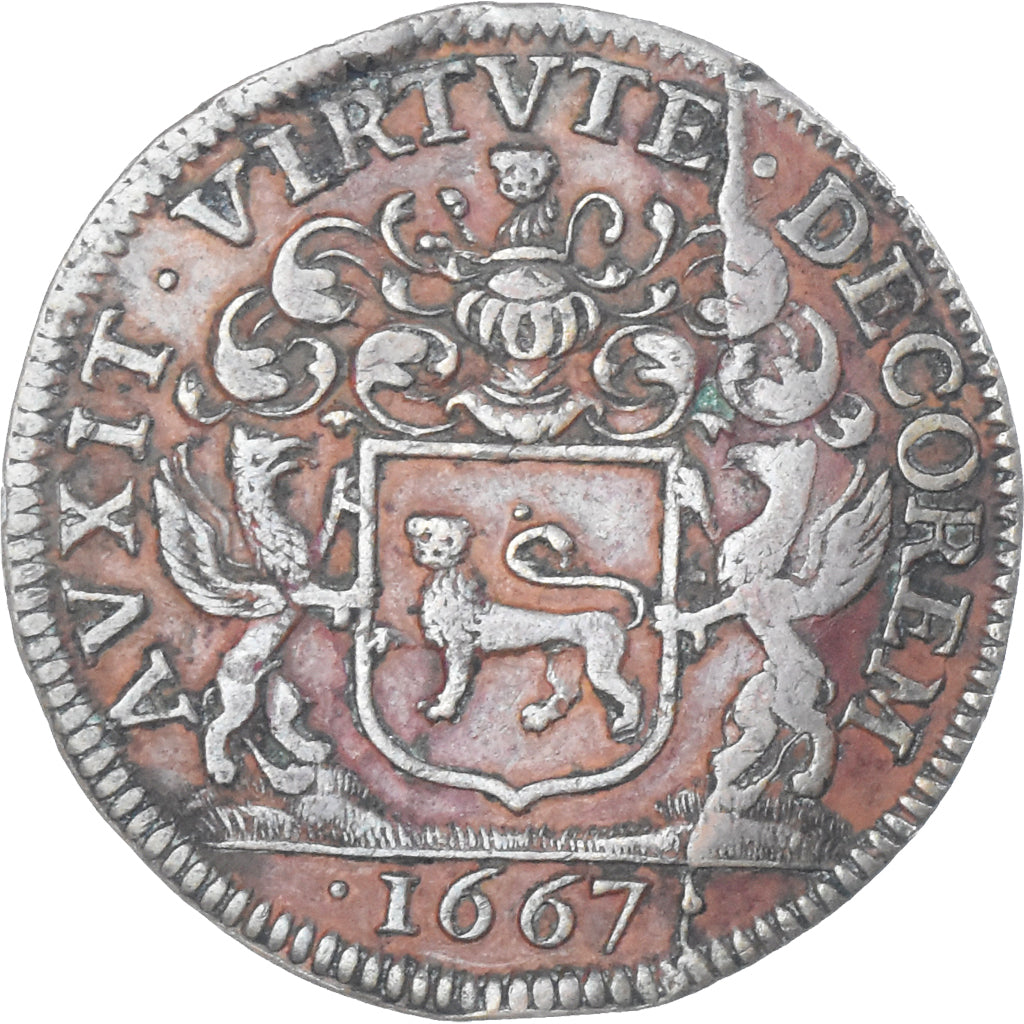 France, Jeton, Maires de Dijon, Jean Joly, 1667, TTB, Cuivre, Feuardent:10048