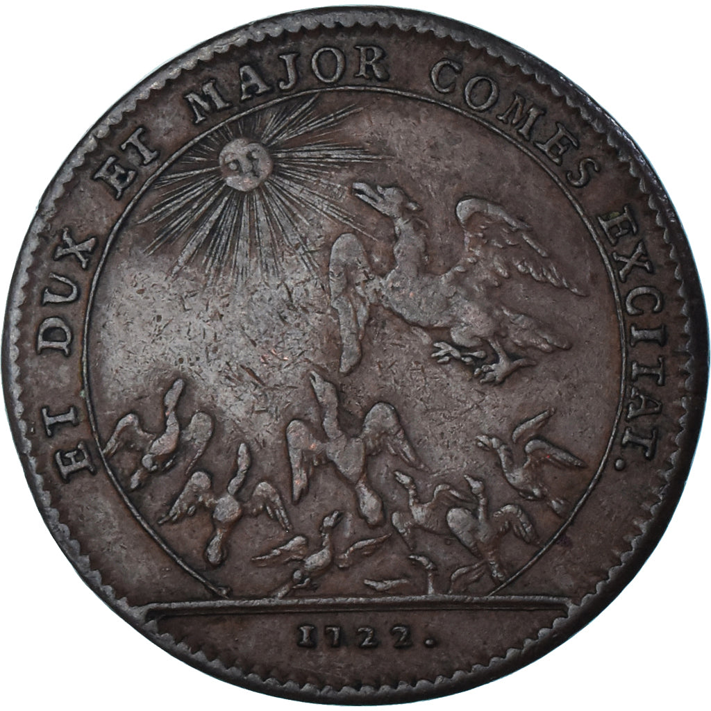 Francja, Token, Maires de Dijon, Etienne Baudinet, 1722, EF(40-45), Miedź