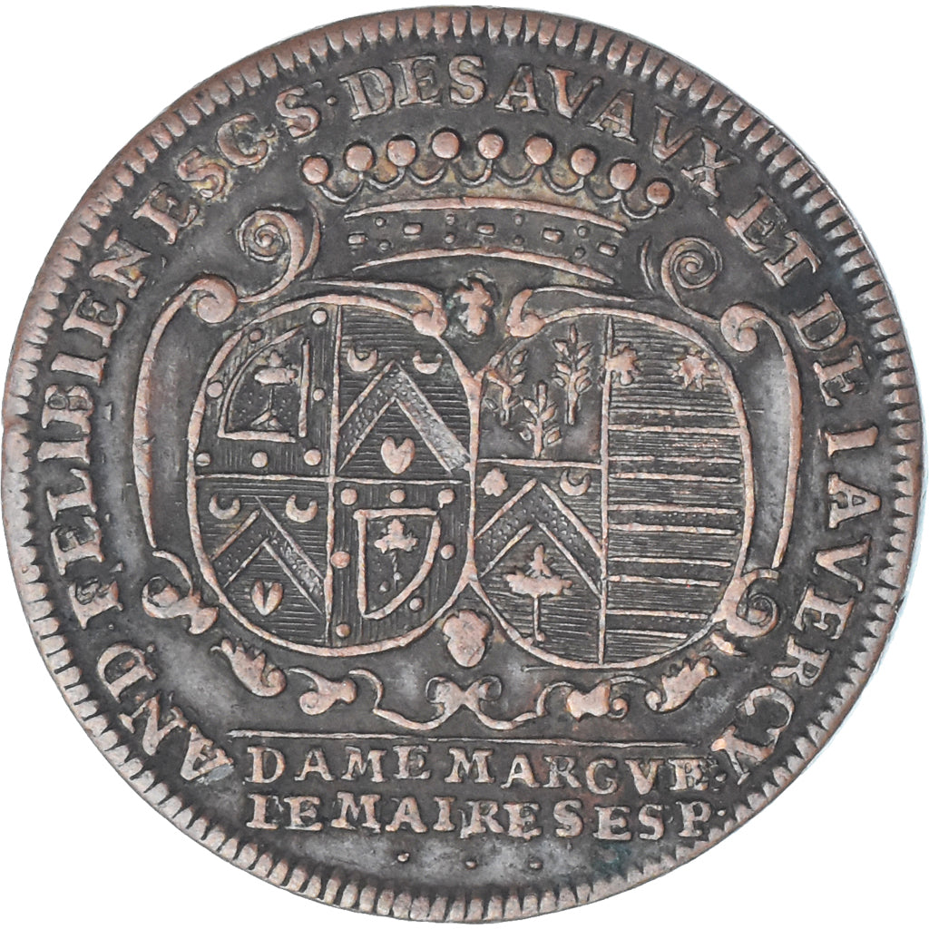 France, Jeton, André Félibien des Avaux et Marguerite Lemaire, 1697, TTB+