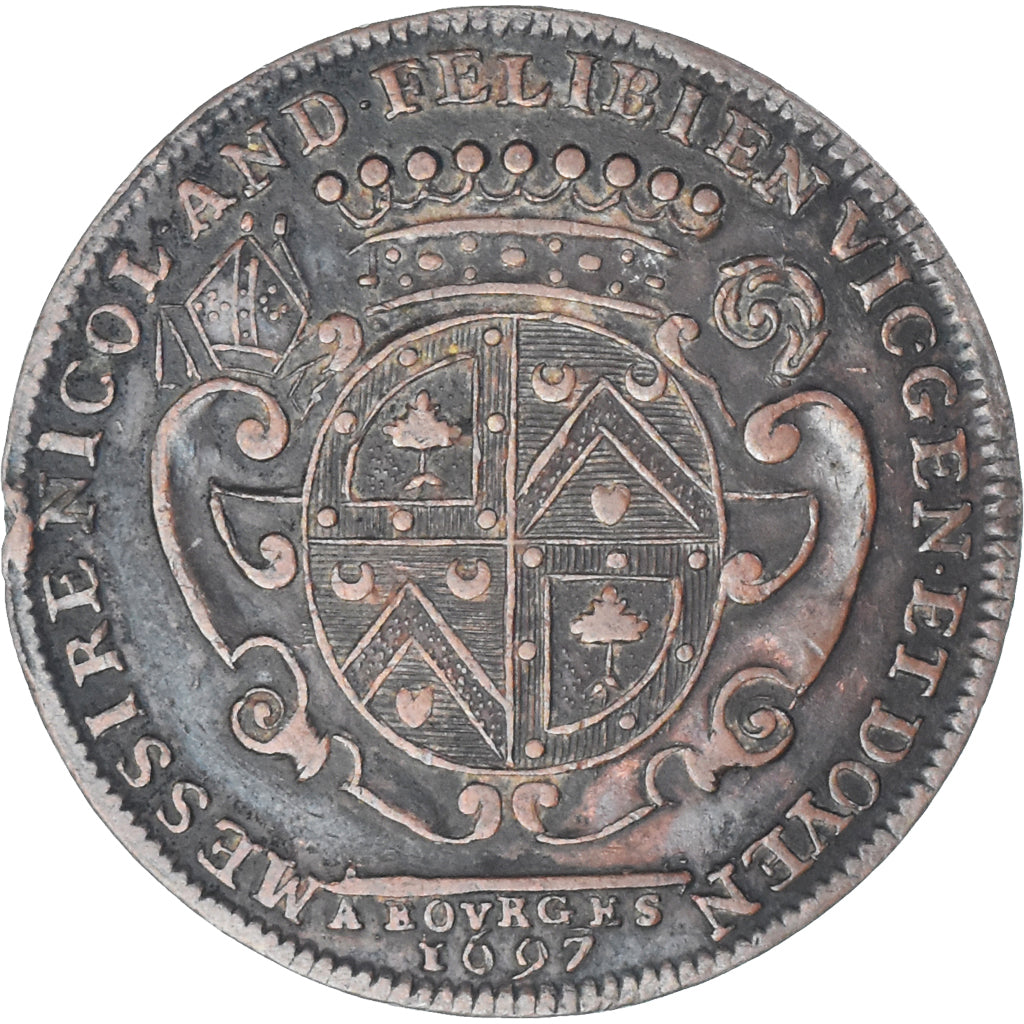 France, Jeton, André Félibien des Avaux et Marguerite Lemaire, 1697, TTB+