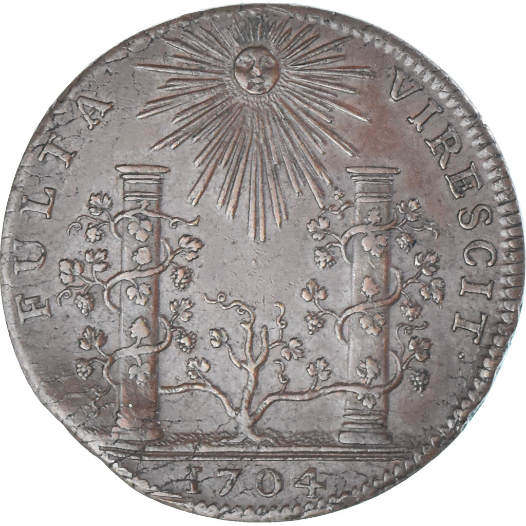 Francia, zeton, La Bourgogne Soutenue par les Princes de Condé, 1704, MBC+