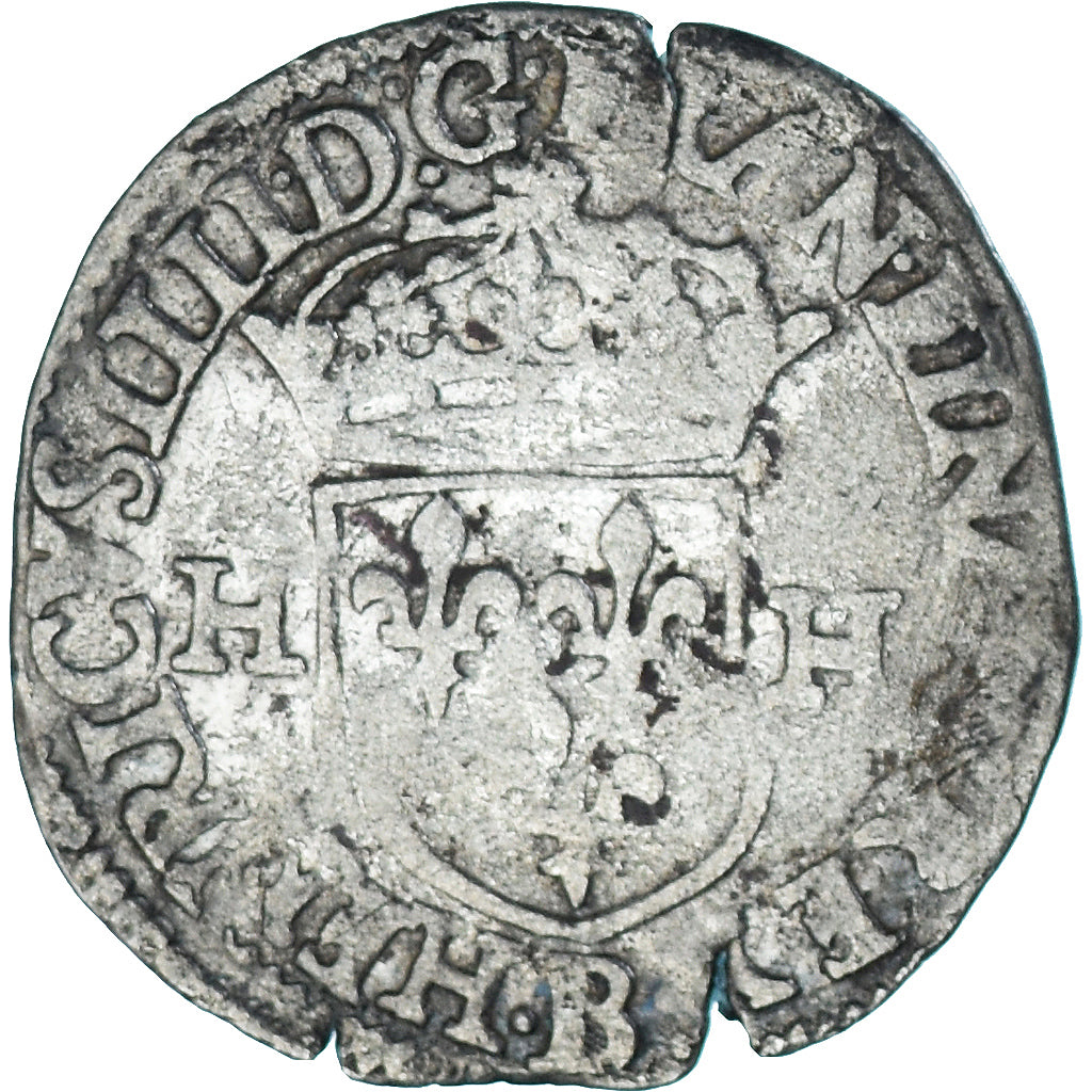 Münze, Frankreich, Henri IV, Douzain aux deux H, 1594, Rouen, 2nd type, S+