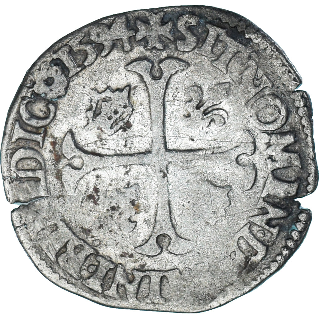 Münze, Frankreich, Henri IV, Douzain aux deux H, 1594, Rouen, 2nd type, S+