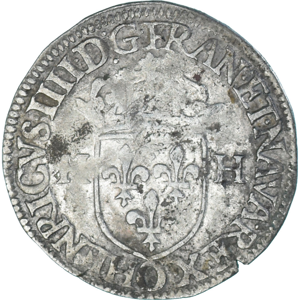 Moneda, Francia, Henri IV, Douzain aux deux H, 1595, Riom, 2nd type, MBC