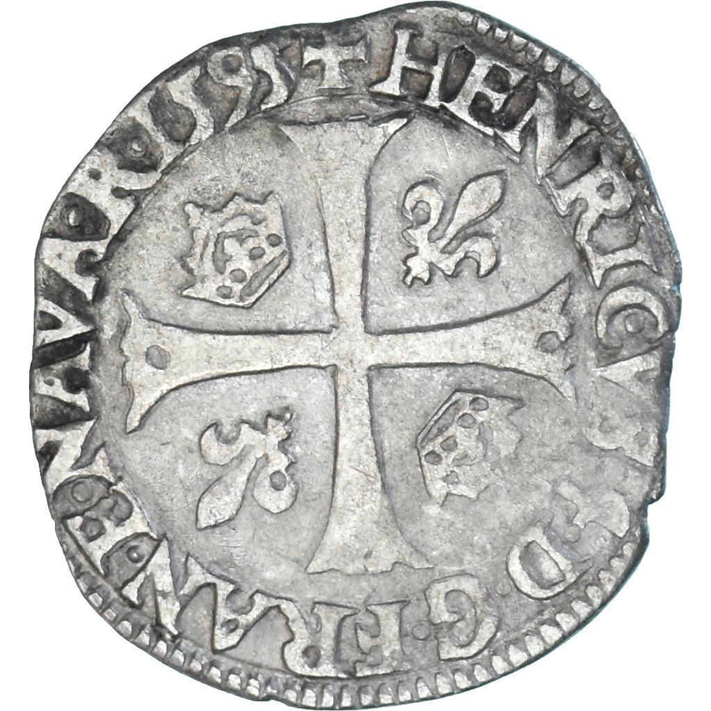 Münze, Frankreich, Henri IV, Douzain aux deux H, 1595, Bayonne, 3rd type, SS