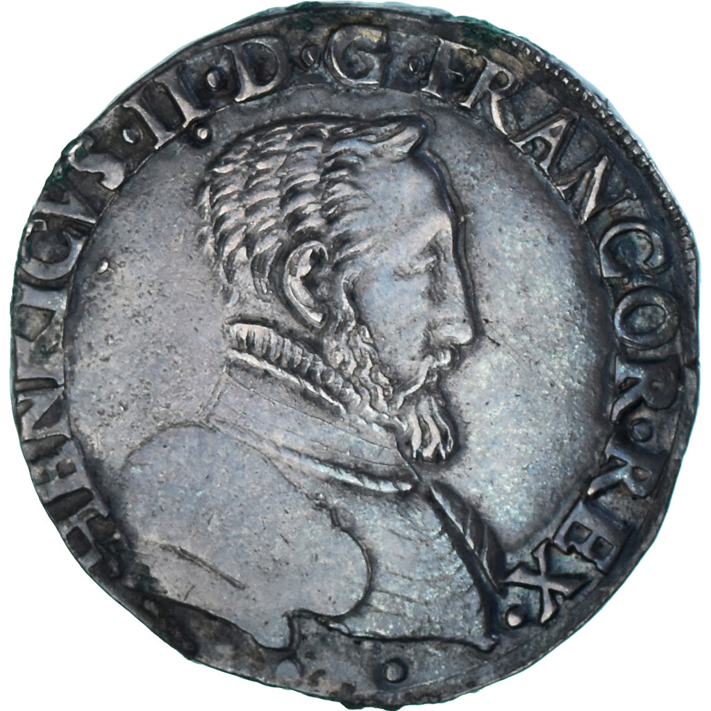 Moeda, França, Henri II, Teston à la tête nue, 1553, Limoges, 1st Type