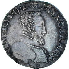 Moeda, França, Henri II, Teston à la tête nue, 1553, Limoges, 1st Type