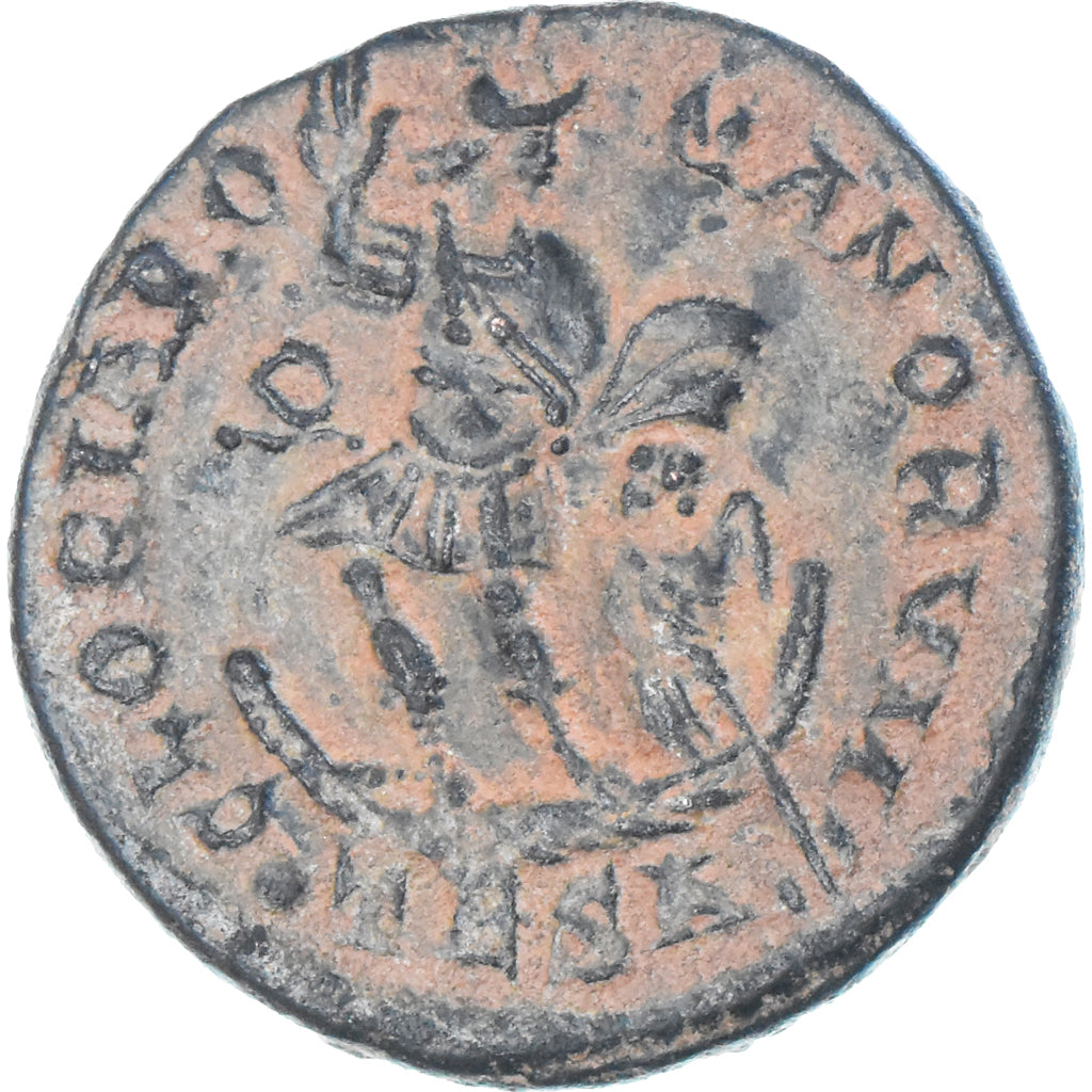 Coin, Valentinian II, Follis, 383-388 AD, Thessalonica, EF(40-45), Bronze