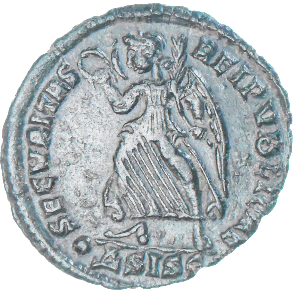 Coin, Valentinian I, Follis, 367-375, Siscia, AU(50-53), Bronze, RIC:7A