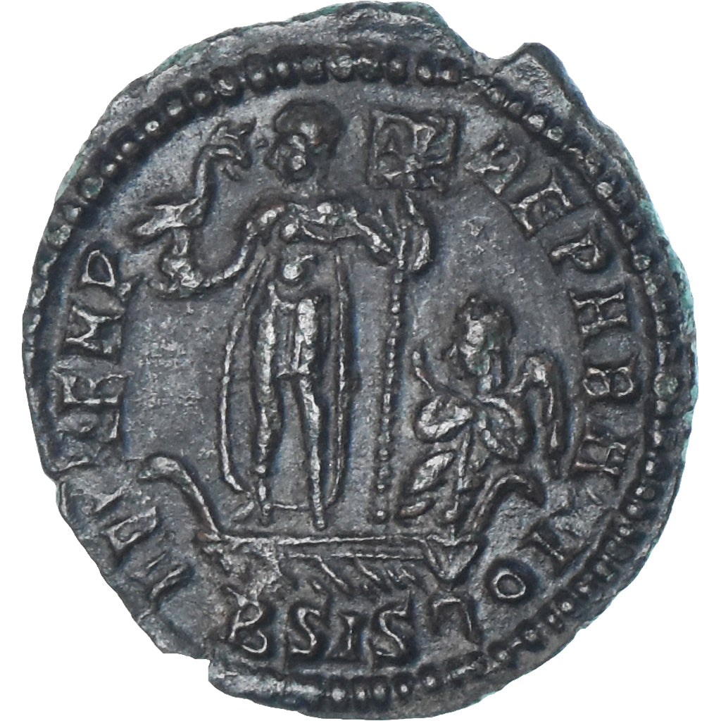 Coin, Constans, Follis, 348-350, Siscia, AU(50-53), Bronze, RIC:244