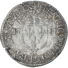Moneta, Francia, Henri IV, Douzain aux deux H, 1595, Saint-Lô, 2nd type, MB+
