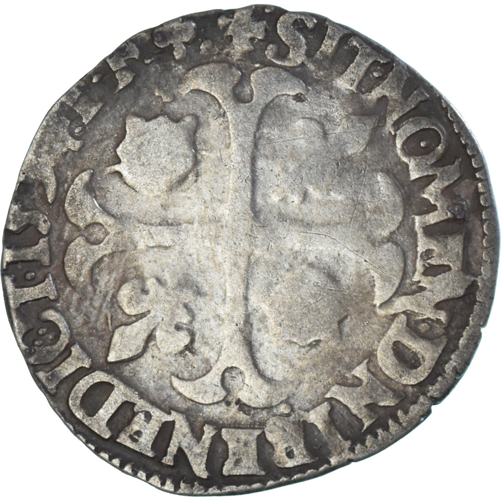Münze, Frankreich, Henri IV, Douzain aux deux H, 1594, Lyon, 2nd type, S
