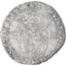 Moneda, Francia, Henri IV, Douzain aux deux H, 1591, La Rochelle, 2nd type, MBC