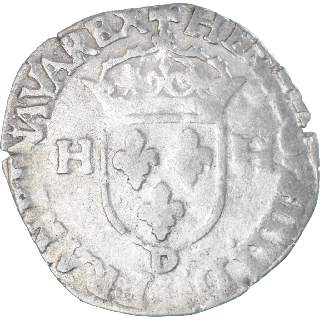 Moneda, Francia, Henri IV, Douzain aux deux H, 1596, Lyon, 2nd type, BC+