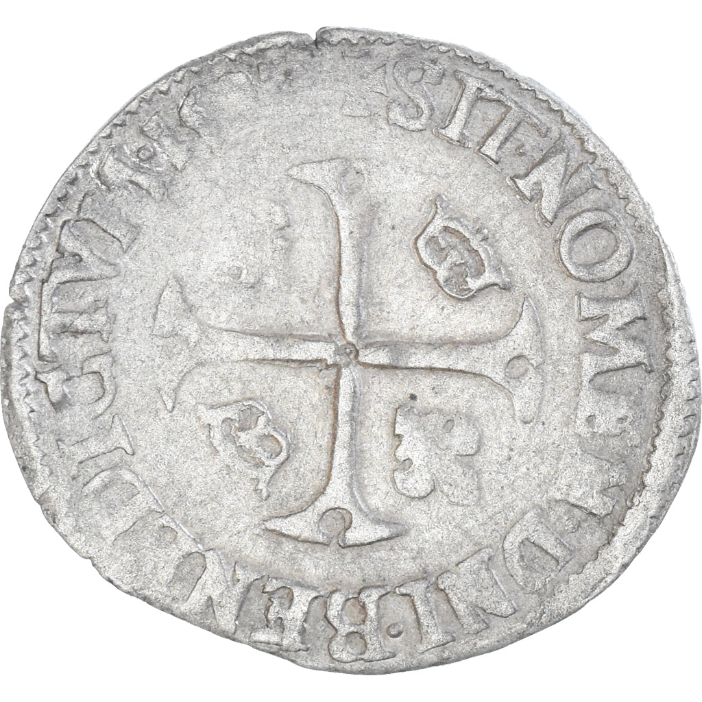 Moneda, Francia, Henri IV, Douzain aux deux H, 1592, Clermont-Ferrand, 5th type