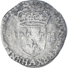 Moneda, Francia, Henri IV, Douzain aux deux H, 1596, Paris, 1st Type, BC+