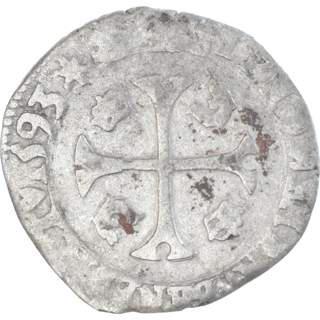 Coin, France, Henri IV, Douzain du Dauphiné aux 2 H, 1593, Grenoble, VF(30-35)