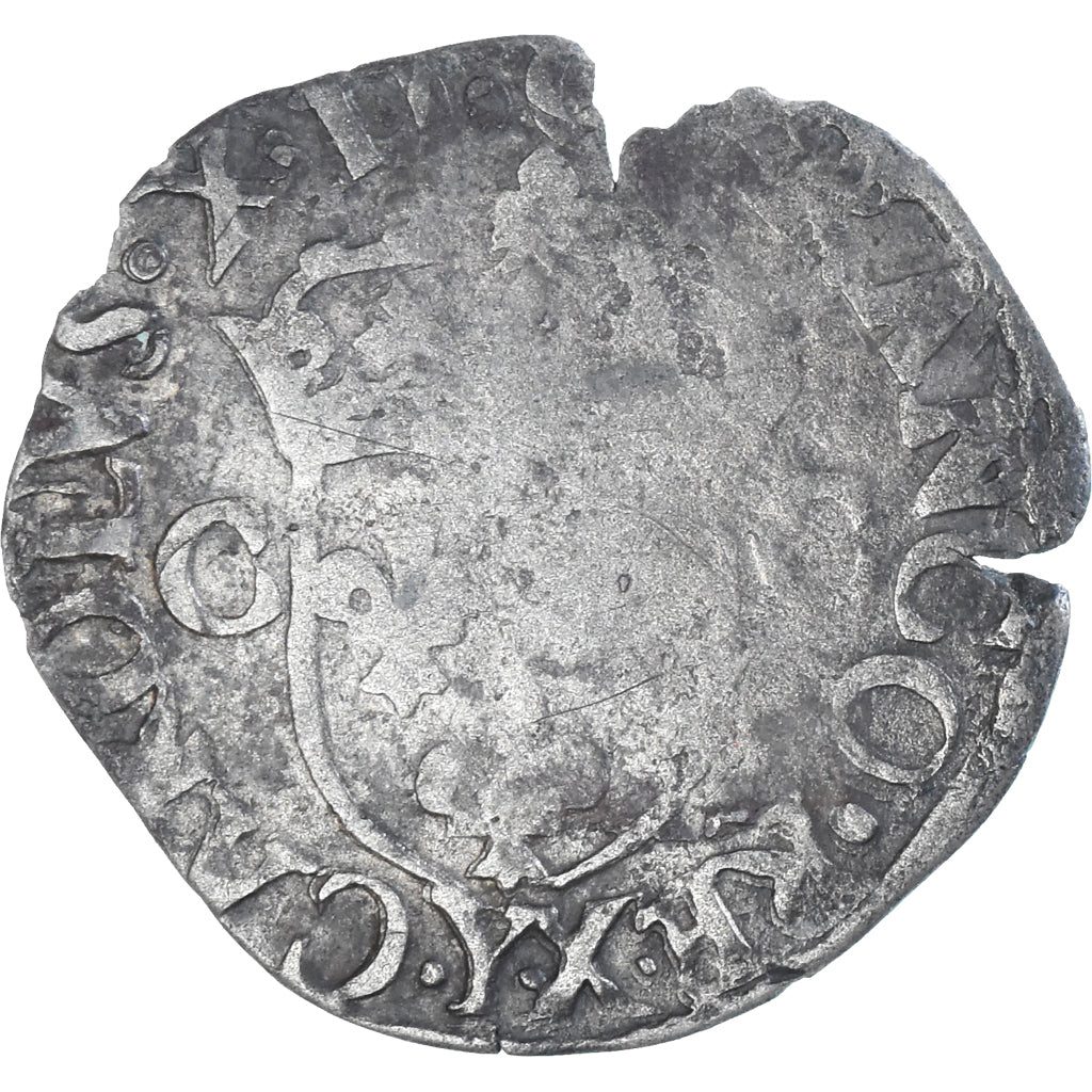 Moneta, Francia, Charles X, Douzain, 1590, Bourges, 2nd type, MB, Biglione